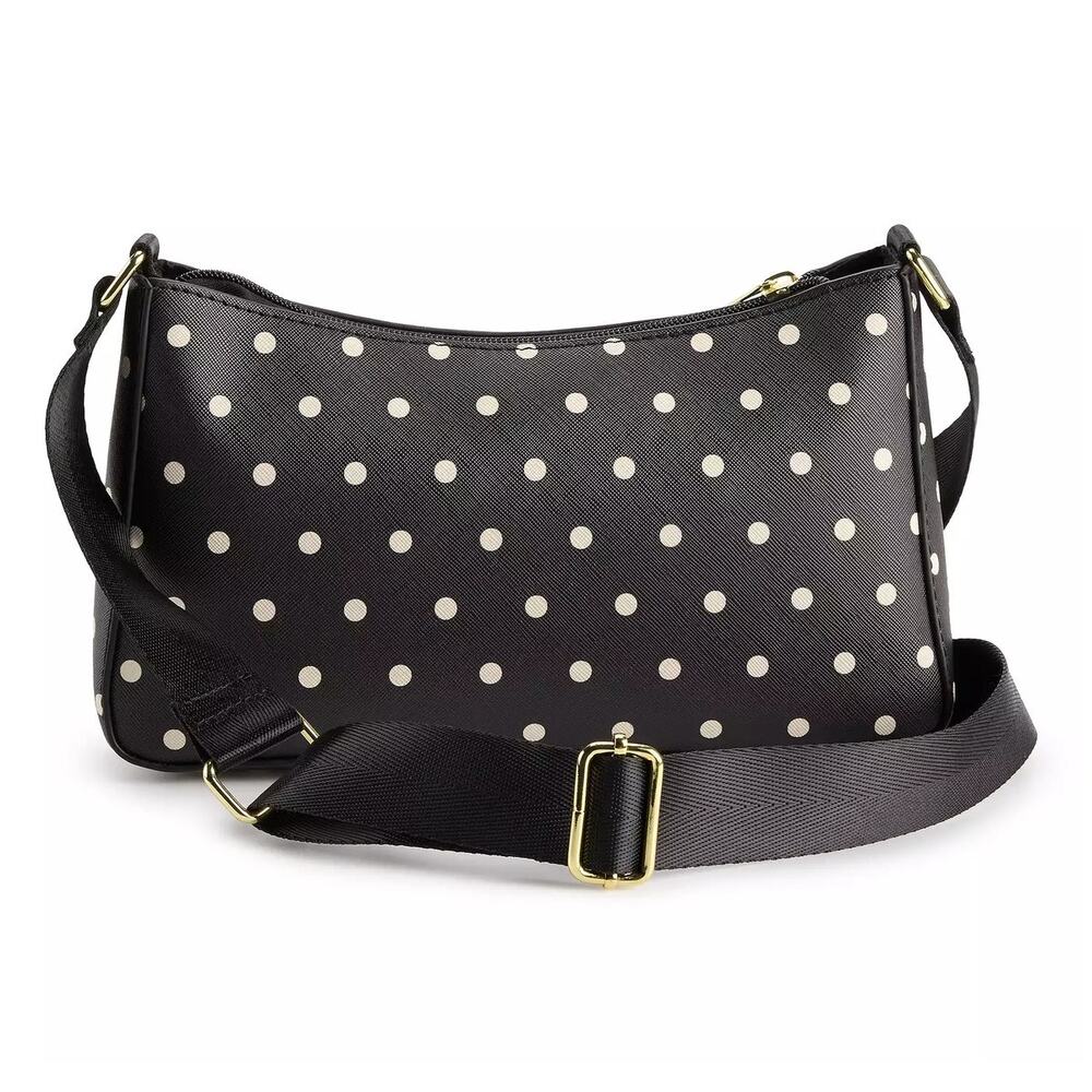 Disney Minnie Mouse Polka Dot Shoulder Bag Pink Bow Coin Pouch Set - Picture 4 of 10